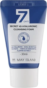 May Island Пінка для вмивання з гіалуроновою кислотою May Island 7 Days Secret 4D Hyaluronic Cleansing Foam (міні), 30мл