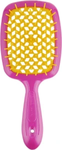 Расческа для волос - Janeke Small Superbrush, розовый с желтым, маленькая
