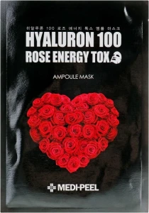 Тканинна детокс маска з екстрактом - Medi peel Hyaluron 100 Rose Energy Tox, 30 мл