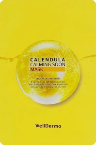 Тканевая маска для лица с календулой - WellDerma Calendula Calming Soon Mask, 30 мл, 1 шт