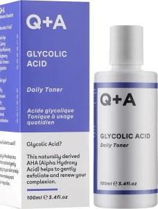 Тонер для лица с гликолевой кислотой - Q+A Glycolic Acid Daily Toner, 100 мл