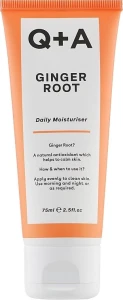 Увлажняющий крем для лица с экстрактом имбиря - Q+A Ginger Root Daily Moisturiser, 75 мл