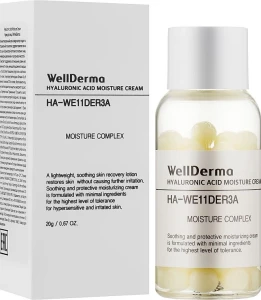 WellDerma Hyaluronic Acid Moisture Cream зволожуючий крем для обличчя в капсулах 20 г