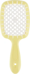 Расческа для волос - Janeke Small Superbrush, пастельный желтый с белым, маленькая