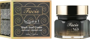 Відновлюючий крем-есенція з муцином чорного равлика - Facis Faces All In One Black Snail Cream, 100 мл