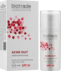 Восстанавливающий крем с SPF 30 для кожи c дефектами - Biotrade ACNE OUT SPF 30, 30 мл