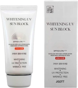 Відбілюючий сонцезахисний крем - Jigott Whitening UV Sun Block Cream SPF50 PA+++, 70 мл