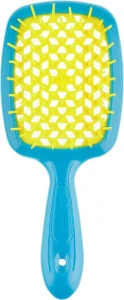 Гребінець для волосся - Janeke Superbrush, світло-синій з жовтим