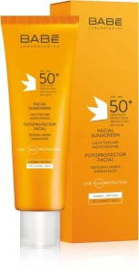 BABE Laboratorios Солнцезащитный крем с SPF 50+ для ежедневного ухода за нормальной и сухой кожей лица Fotoprotector Facial Sunscreen, 50мл