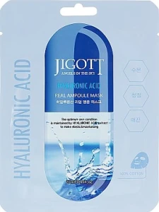 Тканинна маска для обличчя з гіалуроновою кислотою - Jigott Hyaluronic Acid Real Ampoule Mask, 25 мл, 1 шт
