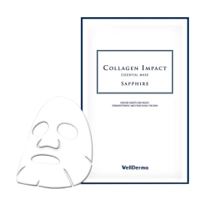 Тканевая сапфировая маска с морским коллагеном - WellDerma Collagen Impact Essential Mask Sapphire, 25 мл, 1шт
