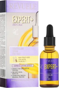 Антивозрастная восстанавливающая сыворотка для лица - Revuele Expert+ Remodelling Face Serum Anti-Ageing Collagen, 30 мл