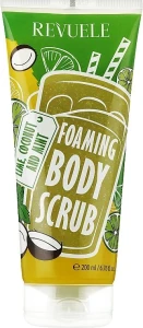 Пінний скраб для тіла "Лайм, кокос і м'ята" - Revuele Foaming Body Scrub Lime, Coconut and Mint, 200 мл