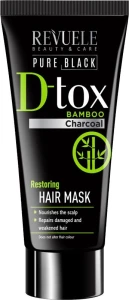Восстанавливающая маска для волос с бамбуковым углем - Revuele Pure Black Detox Restoring Hair Mask, 200 мл