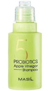 М’який безсульфатний шампунь з яблучним оцтом і пробіотиками для чутливої шкіри голови - Masil 5 Probiotics Apple Vinegar Shampoo, 50 мл