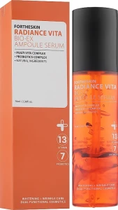 Ампульная витаминная осветляющая сыворотка для лица - Fortheskin Radiance Vita Bio Ex Ampoule Serum, 70 мл