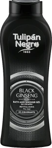 Гель для душа мужской "Черный женьшень" - Tulipan Negro For Man Black Ginseng Shower Gel, 650 мл