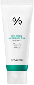 Зволожуючий сонцезахисний крем з центелою - Dr. Ceuracle Cica Regen Waterproof Sun SPF50+ PA++++, 100 мл