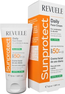 Сонцезахисний крем "Контроль жирності" SPF 50+ - Revuele Sunprotect Daily Face Cream Oil Control SPF 50+, 50 мл