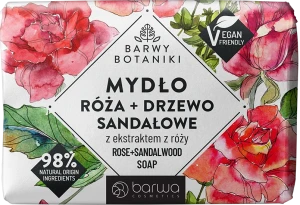 Натуральне тверде мило "Троянда і Сандал" - Barwa Barwy Botaniki Rose + Sandalwood Soap, 100 г