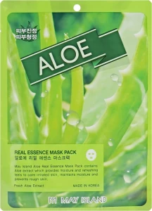 Зволожуюча тканинна маска для обличчя з екстрактом алое - May Island Real Essence Mask Pack Aloe, 25 мл