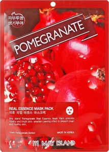 Омолоджуюча тканинна маска для обличчя з гранатом - May Island Real Essence Pomegranate Mask Pack, 25 мл, 1 шт