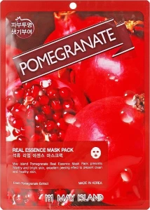 Омолаживающая тканевая маска для лица с гранатом - May Island Real Essence Pomegranate Mask Pack, 25 мл, 1 шт