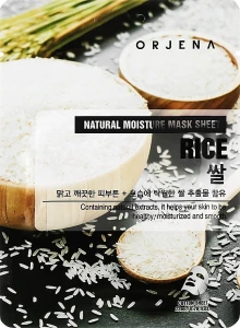 Тканевая маска для лица с экстрактом риса - Orjena Natural Moisture Rice Mask Sheet, 23 мл, 1 шт