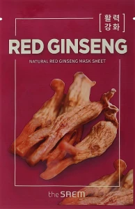 Тканинна маска з екстрактом червоного женьшеню - The Saem Natural Red Ginseng Mask Sheet, 21 мл, 1 шт
