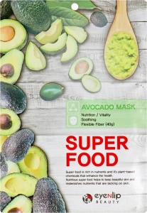 Тканевая маска для лица "Авокадо" - Super Food Avocado Mask - Eyenlip Super Food Avocado Mask, 23 мл, 1 шт