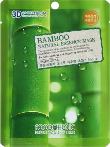 Тканевая 3D маска для лица "Бамбук" - Foodaholic Natural Essence Mask Bamboo,, 23 г, 1 шт