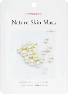 Тканевая маска с экстрактом жемчуга - Foodaholic Nature Skin Mask Pearl, 23 г, 1 шт