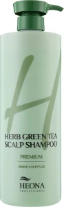 Зміцнюючий шампунь для волосся із зеленим чаєм - HEONA Herb Green Tea Scalp Shampoo, 1000 мл
