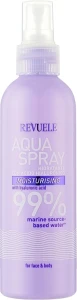 Зволожувальний спрей для обличчя й тіла з гіалуроновою кислотою - Revuele Moisturising For Face & Body Aqua Spray, 200 мл