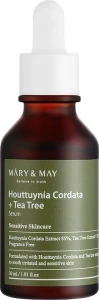 Заспокійлива сироватка для обличчя з хауттюйною та чайним деревом - Mary & May Houttuynia Cordata + Tea Tree Serum, 30 мл