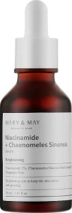 Освітлююча сироватка з ніацинамідом і хеномелесом - Mary & May Niacinamide + Chaenomeles Sinensis Serum, 30 мл