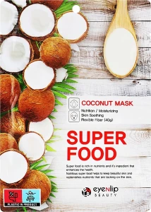 Тканевая маска для лица с экстрактом кокоса - Eyenlip Eyenlip Super Food Coconut Mask, 23 мл, 1 шт