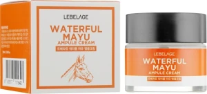 Крем для обличчя з екстрактом кінського масла - Lebelage Waterful Mayu Ampule Cream, 70 мл