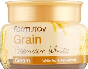 Крем для обличчя з олією паростків пшениці - FarmStay Grain Premium White Cream, 100 мл