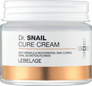 Відноалюючий крем для обличчя з муцином равлика - Lebelage Dr. Snail Cure Cream, 70 мл