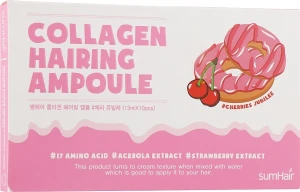 Увлажняющий коллагеновый филлер - SumHair Sumhair Collagen Hairing Ampoule #Cherries Jubilee, 13 мл, 10 шт