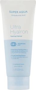 Пінка для очищення обличчя з гіалуроном - Missha Super Aqua Ultra Hyalron Cleansing Foam, 200 мл