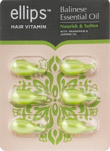 Витамины для волос "Питание и мягкость Бали" c маслом плюмерии и жасмина - Ellips Hair Vitamin Balinese Essential Oil Nourish & Soften, 6x1мл