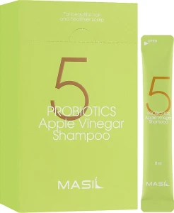 Мягкий безсульфатный шампунь с яблочным уксусом и пробиотиками для чувствительной кожи головы - Masil 5 Probiotics Apple Vinegar Shampoo, 20x8 мл