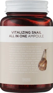Ампульная сыворотка с экстрактом слизи улитки - Tenzero Vitalizing Snail All In One Ampoule, 250 мл