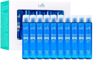 Набор восстанавливающих филлеров для сухих, поврежденных волос с кератином и коллагеном - La'dor Perfect Hair Fill-Up, 10х13 мл