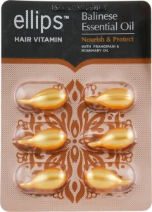 Витамины для волос "Питание и защита Бали" с маслом плюмерии и розмарина - Ellips Hair Vitamin Balinese Essential Oil Nourish & Protect, 6x1мл