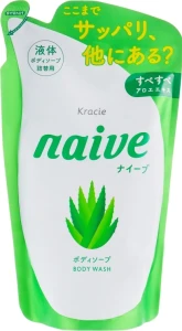 Рідке мило для тіла з екстрактом алое - Kracie Naive Body Wash, змінний блок, 380 мл