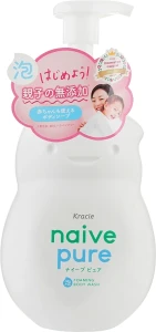 Гель-пінка для душу - Kracie Naive Pure Foaming Body Wash, 550 мл