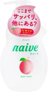 Рідке мило для тіла з екстрактом листя персикового дерева - Kracie Naive Body Wash, 530 мл